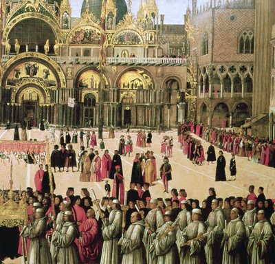 Processione in Piazza San Marco, 1496 (dettaglio) da Gentile Bellini